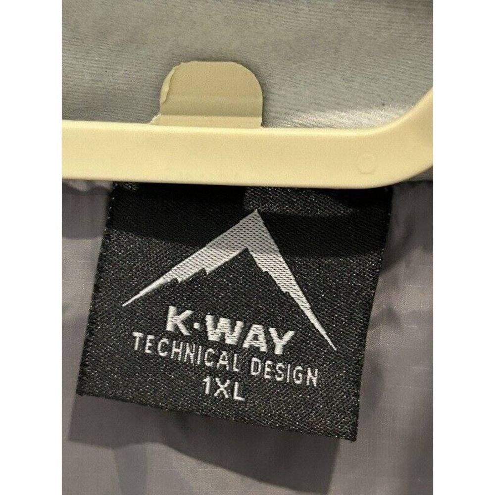 K-Way Acurx'14 Thin Shell Nylon Windbreaker Jacket Packable Lined Tech Gray 1X - Picture 5 of 15